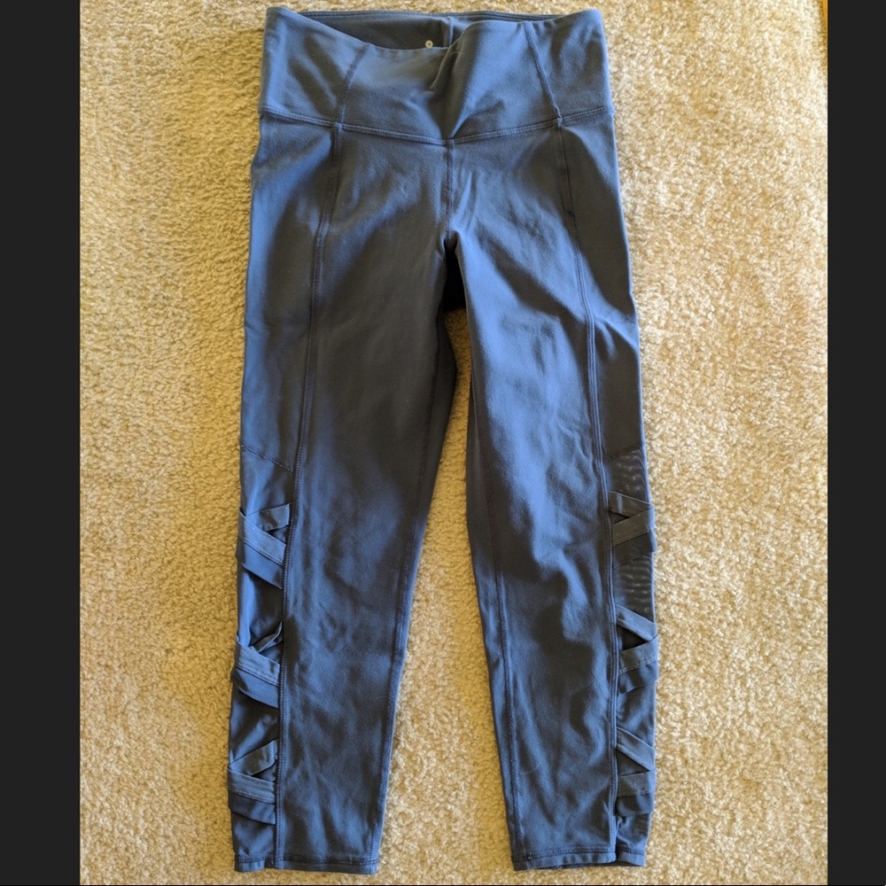 Athleta grey mesh workout leggings